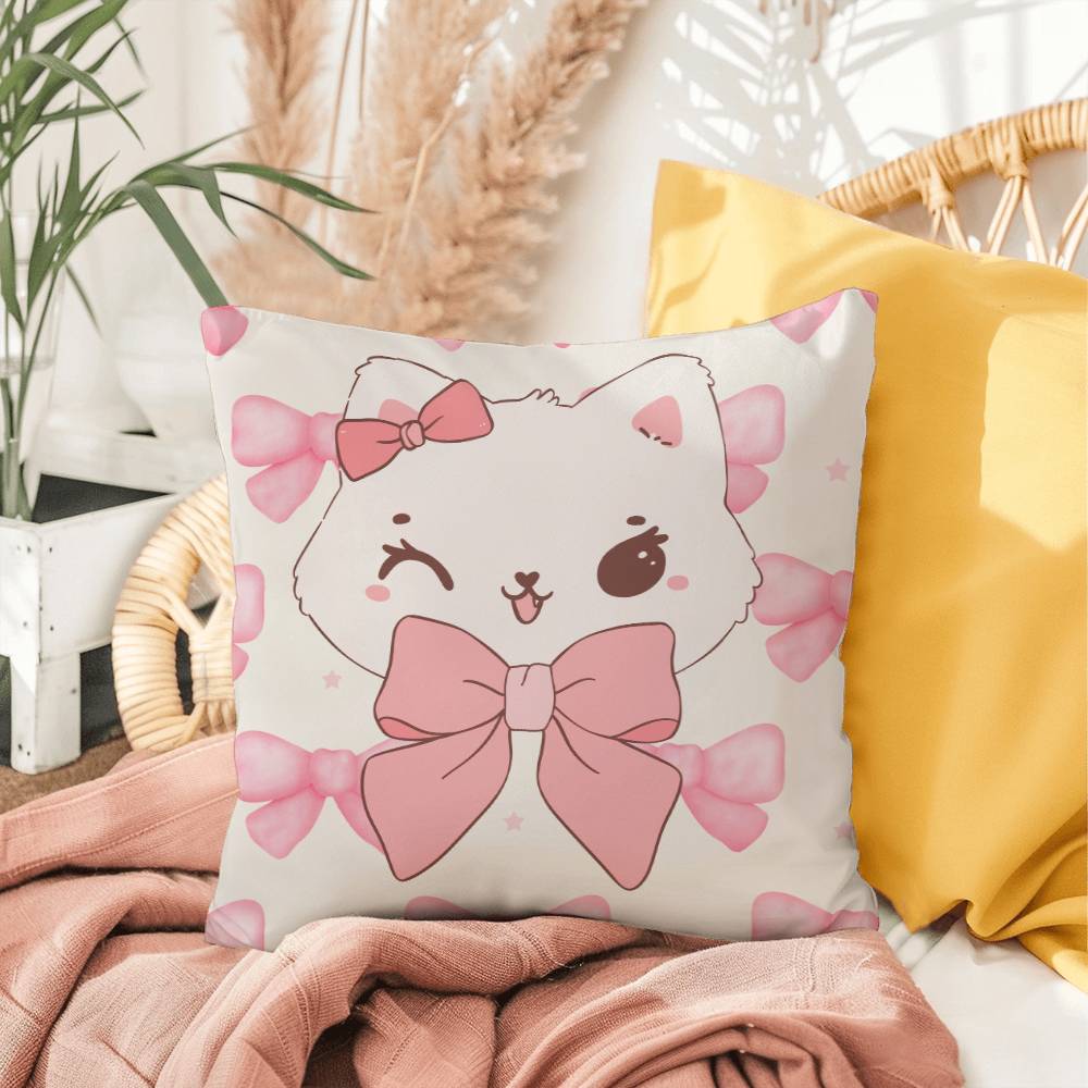 Kitty Coquette Throw Pillow