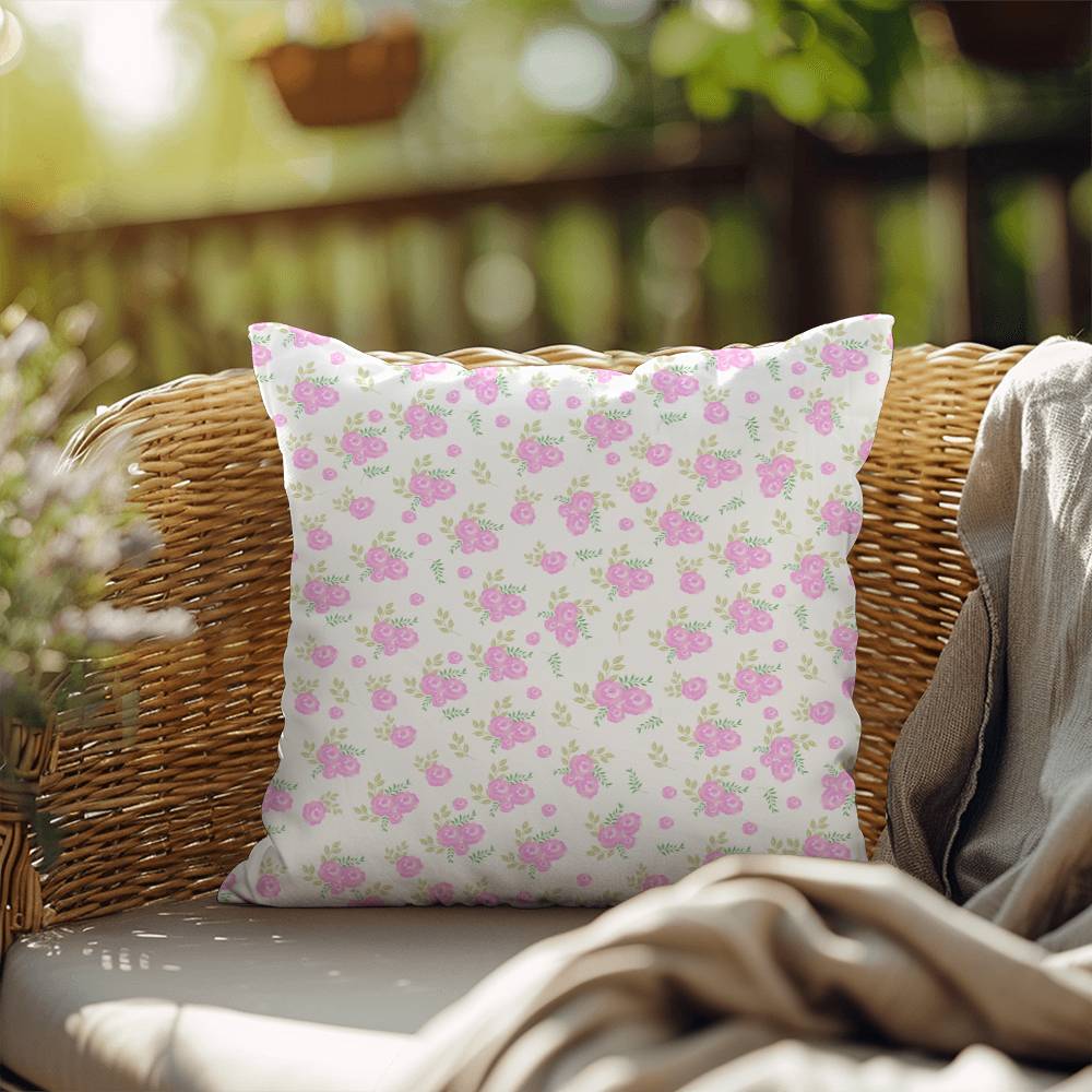 Coquette Pink Roses Decor Pillow