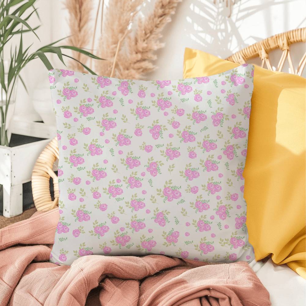 Coquette Pink Roses Decor Pillow