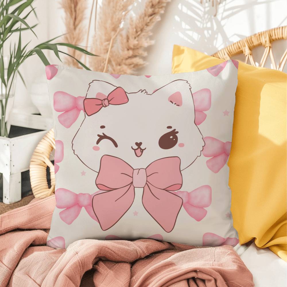 Kitty Coquette Throw Pillow