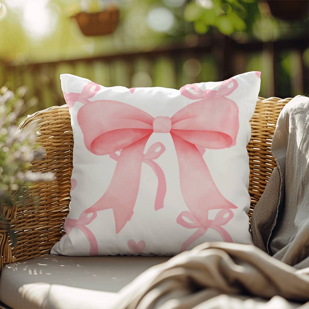 Coquette Pink Bow Pillow