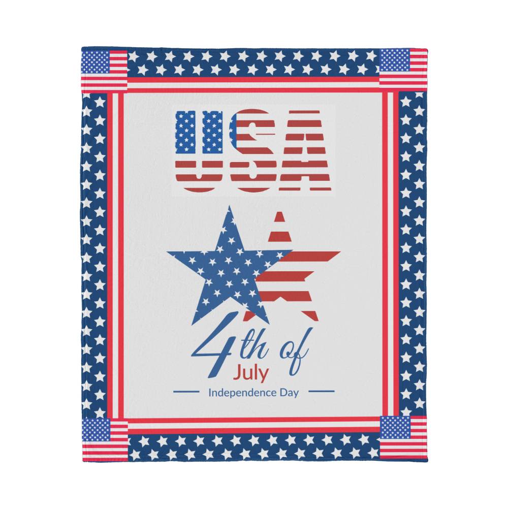 USA 4th of July Jersey Fleece Blanket