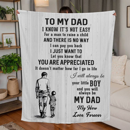 Thank You Dad Jersey Fleece Blanket from Son