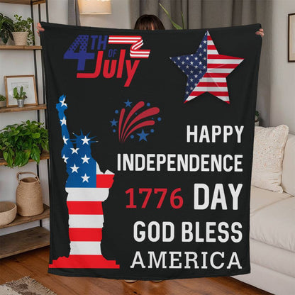 Fourth of July Patriotic Jersey Fleece Blanket