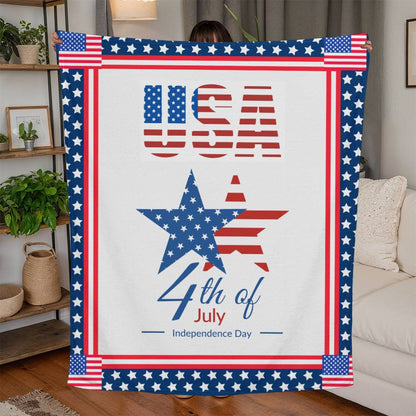 USA 4th of July Jersey Fleece Blanket