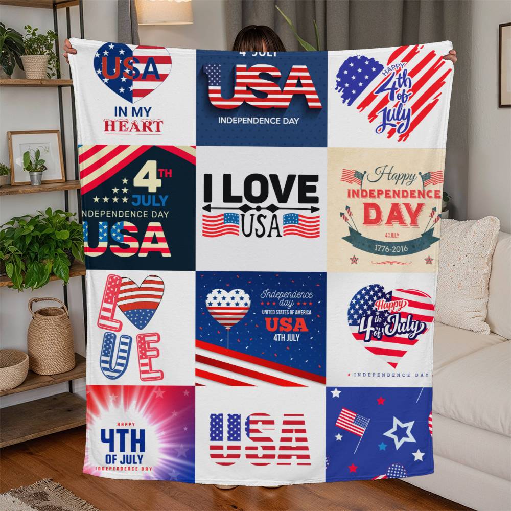 Fourth of July Jersey Fleece Blanket