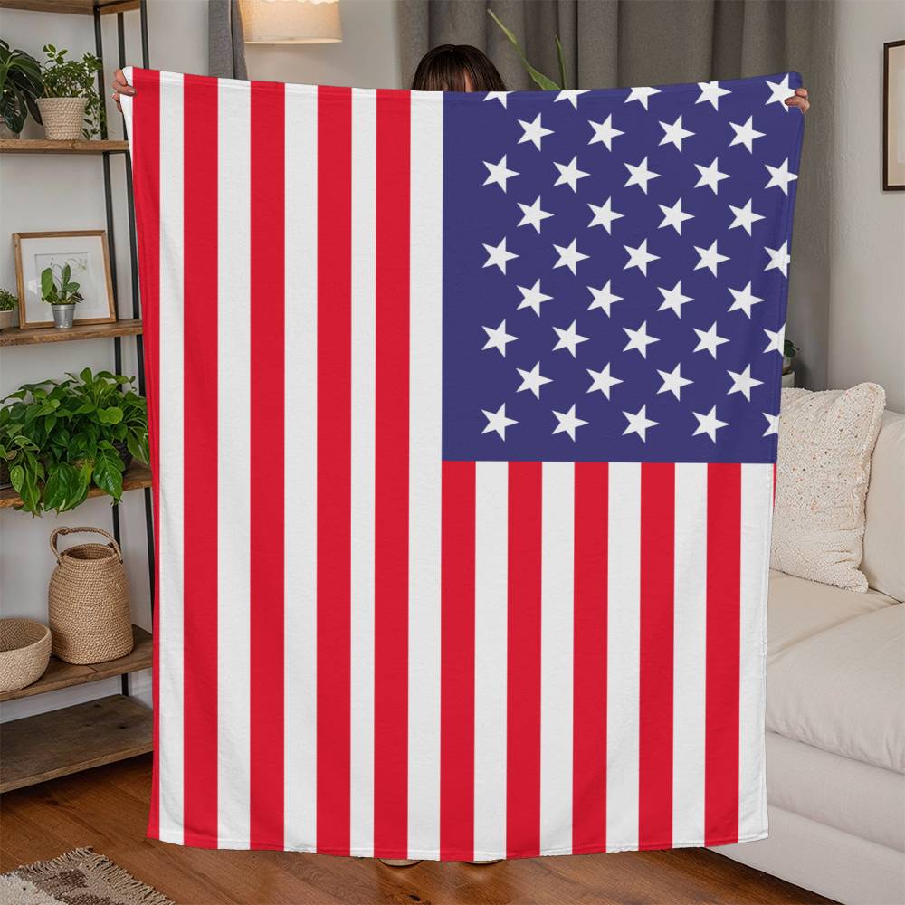 American Flag Jersey Fleece Blanket