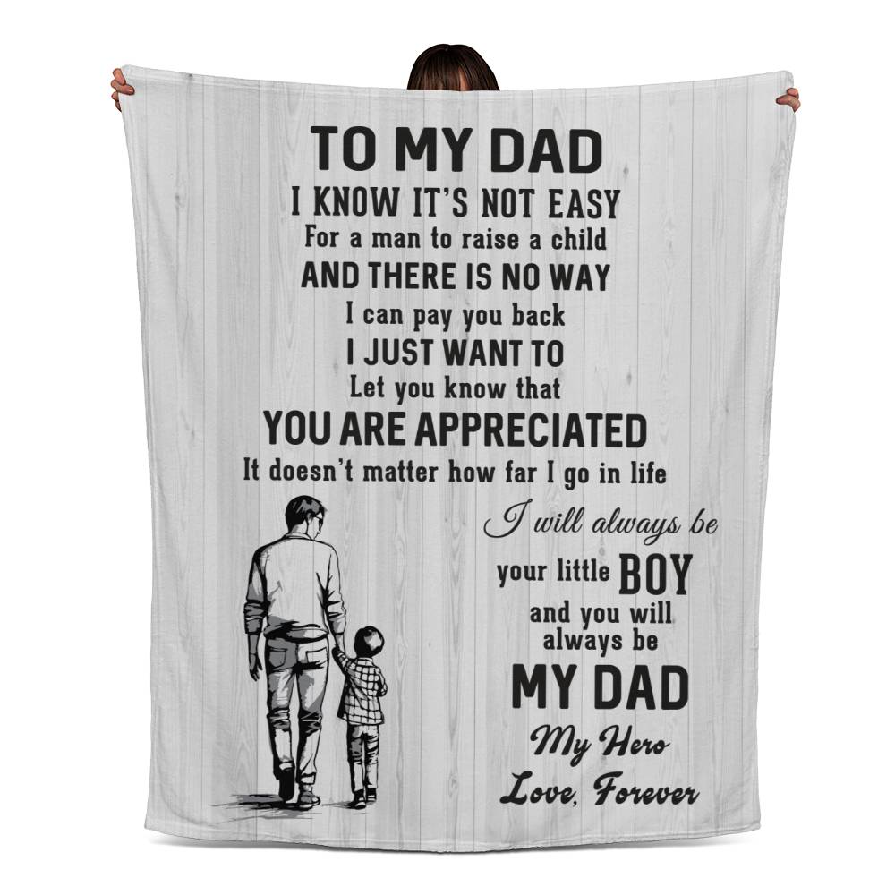 Thank You Dad Jersey Fleece Blanket from Son