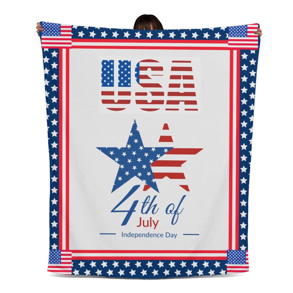 USA 4th of July Jersey Fleece Blanket