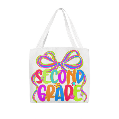 Second Grade Neon Back to School Teacher Tote