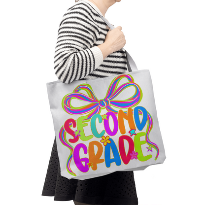 Second Grade Neon Back to School Teacher Tote