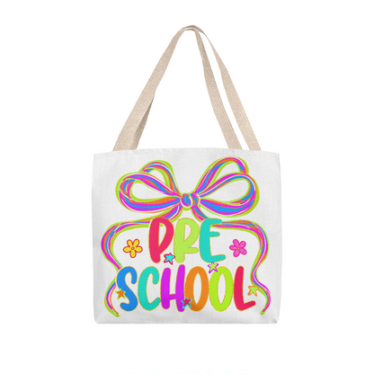Neon Preschool Teacher Canvas Tote Bag