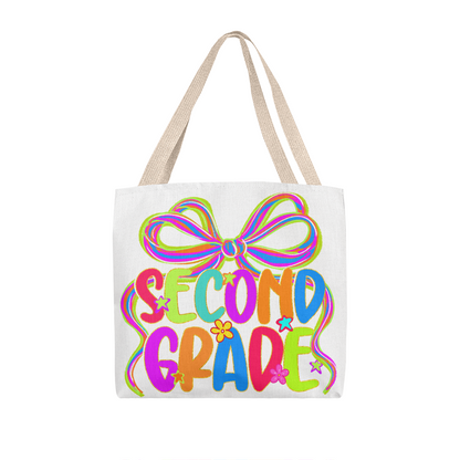 Second Grade Neon Back to School Teacher Tote