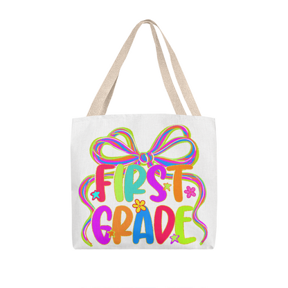 First Grade Neon Back to School Teacher Tote