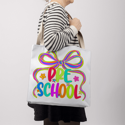 Neon Preschool Teacher Canvas Tote Bag