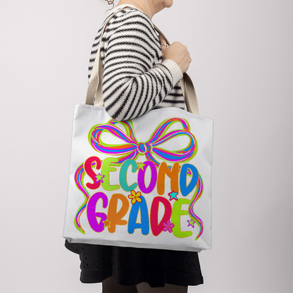 Second Grade Neon Back to School Teacher Tote