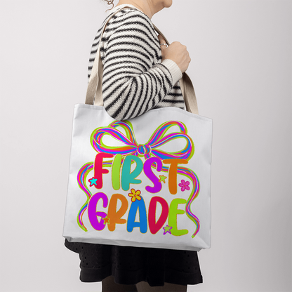 First Grade Neon Back to School Teacher Tote