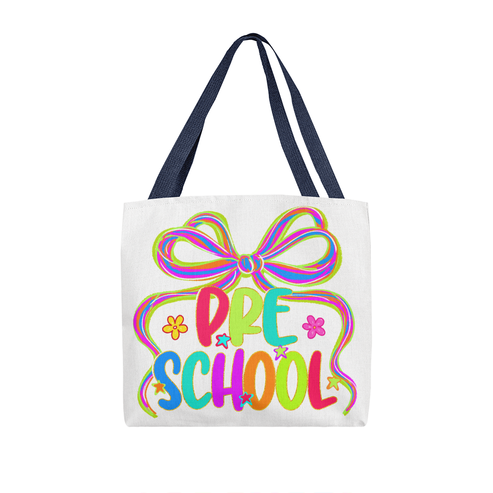 Neon Preschool Teacher Canvas Tote Bag