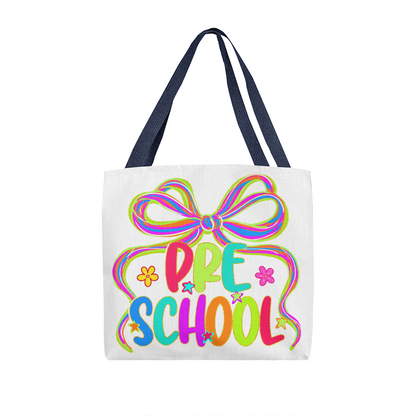 Neon Preschool Teacher Canvas Tote Bag