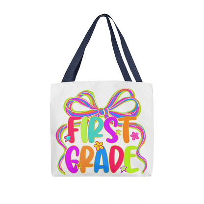 First Grade Neon Back to School Teacher Tote