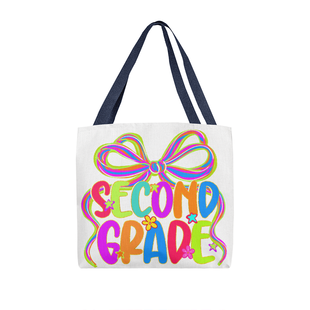 Second Grade Neon Back to School Teacher Tote