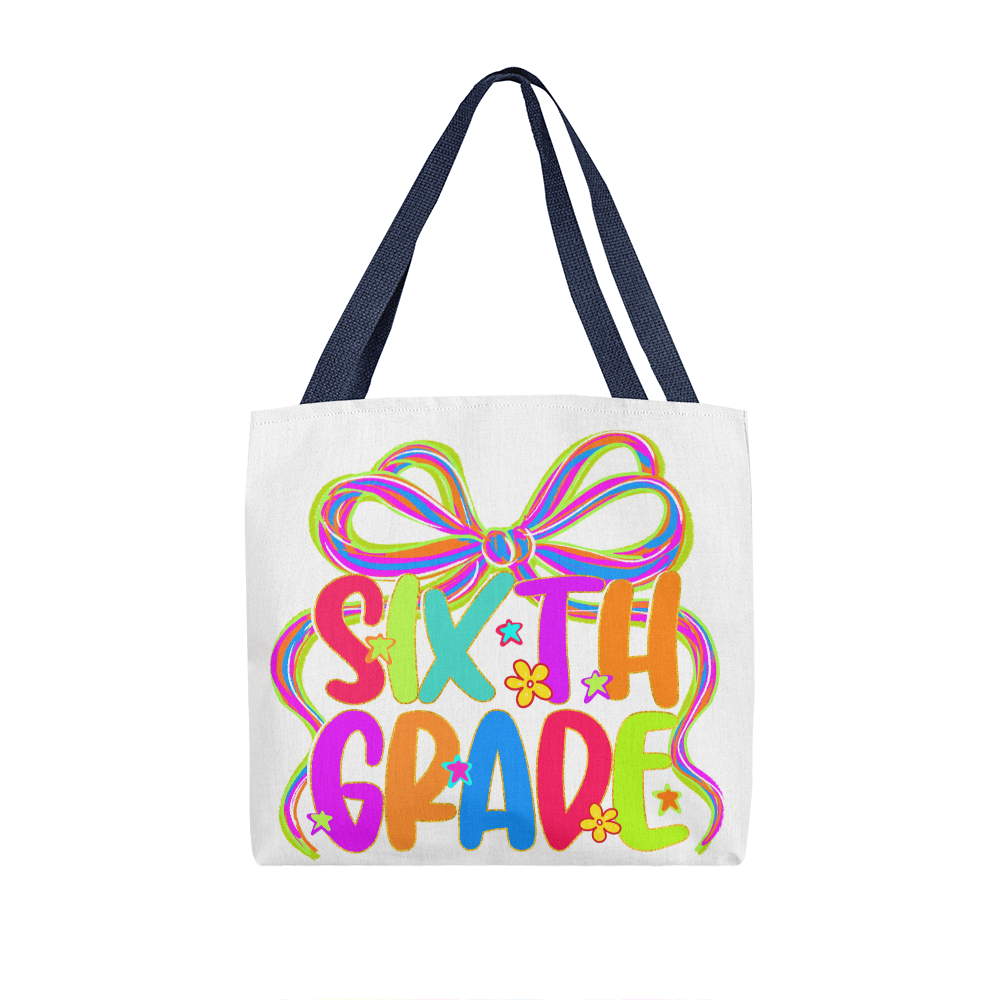 Sixth Grade Neon Back to School Teacher Tote Bag