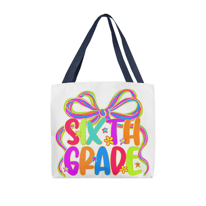 Sixth Grade Neon Back to School Teacher Tote Bag
