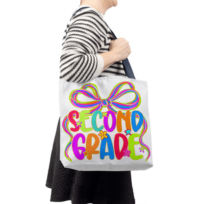 Second Grade Neon Back to School Teacher Tote