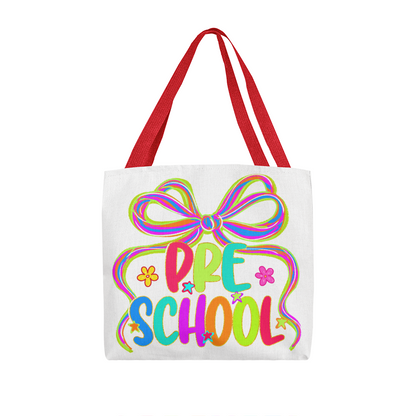 Neon Preschool Teacher Canvas Tote Bag