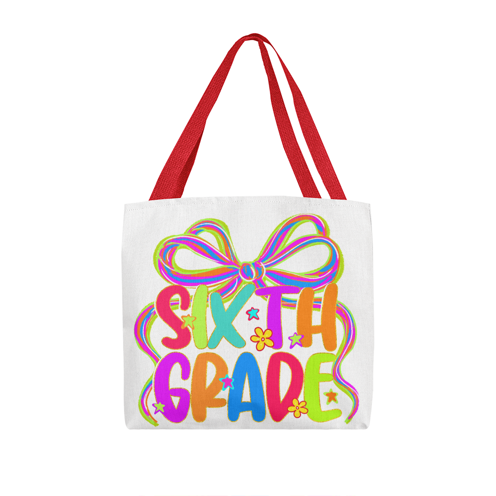 Sixth Grade Neon Back to School Teacher Tote Bag
