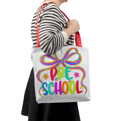Neon Preschool Teacher Canvas Tote Bag