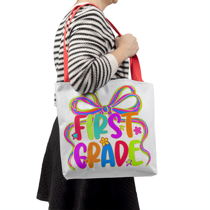First Grade Neon Back to School Teacher Tote