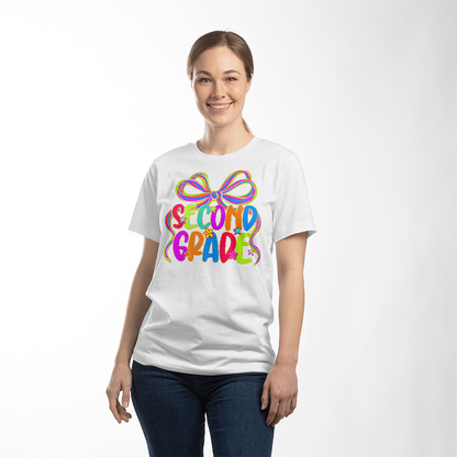 Second Grade Neon Ribbon Teacher Team T-shirt
