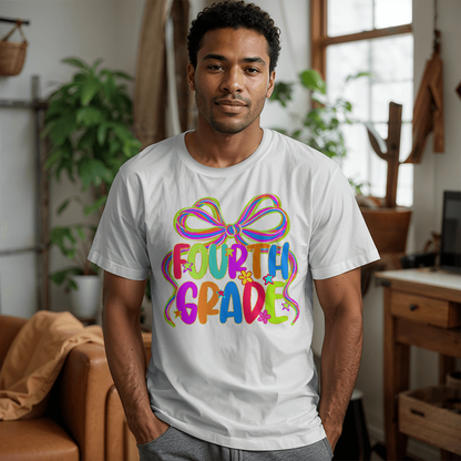 Fourth Grade Neon Teacher Team T-shirt