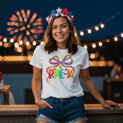 Pre-K Neon Ribbon Teacher Team T-shirt