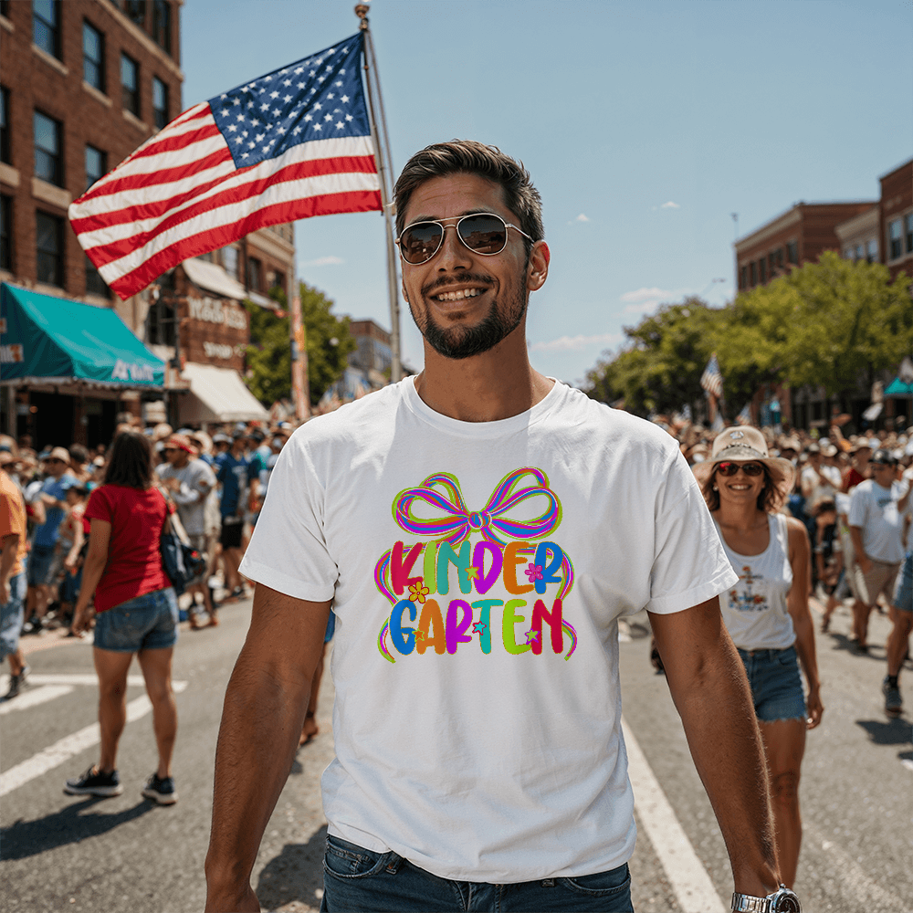 Kindergarten Neon Ribbon Teacher Team T-shirt