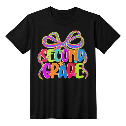 Second Grade Neon Ribbon Teacher Team T-shirt