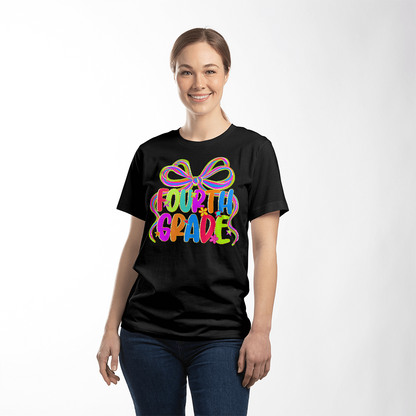 Fourth Grade Neon Teacher Team T-shirt