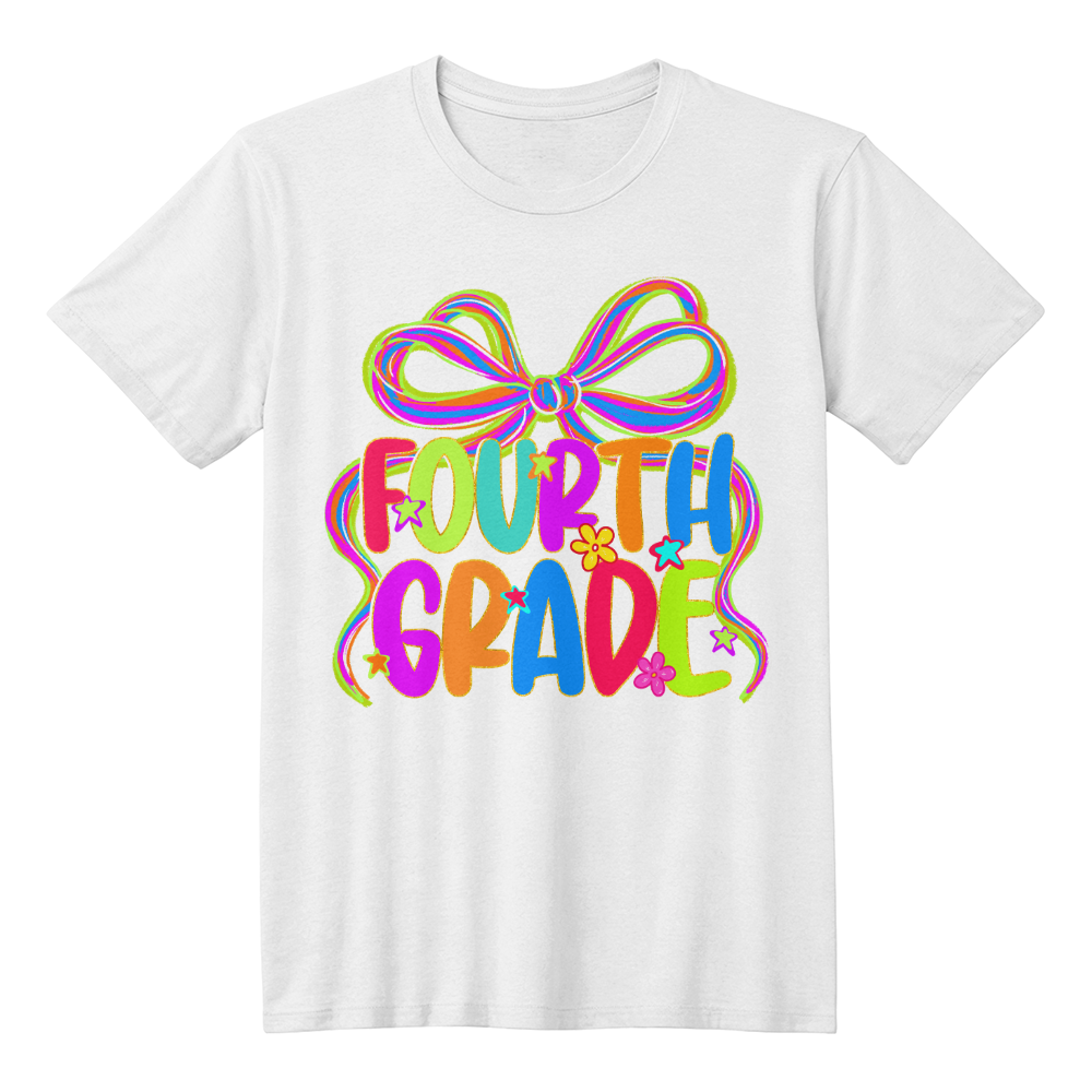Fourth Grade Neon Teacher Team T-shirt