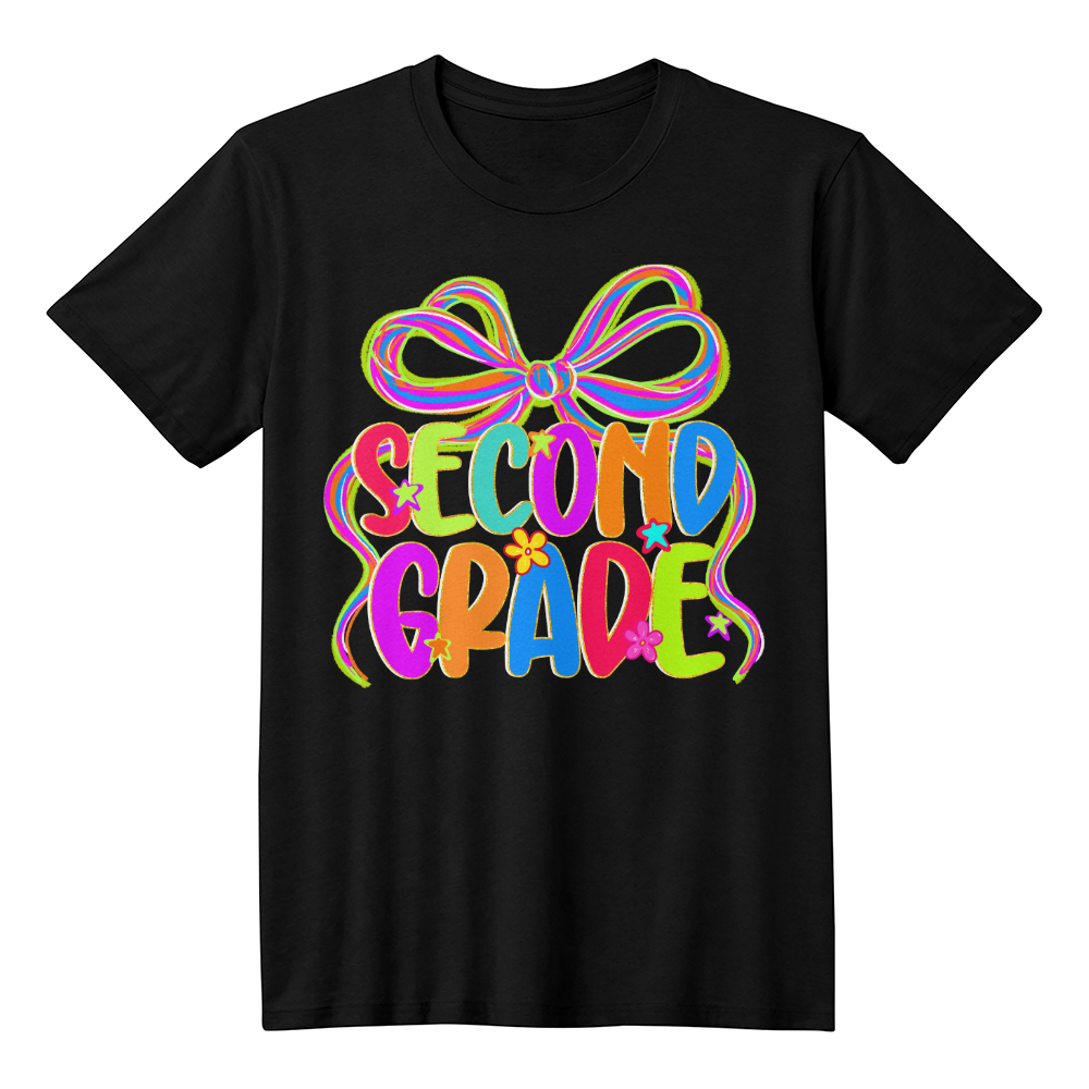 Second Grade Neon Ribbon Teacher Team T-shirt