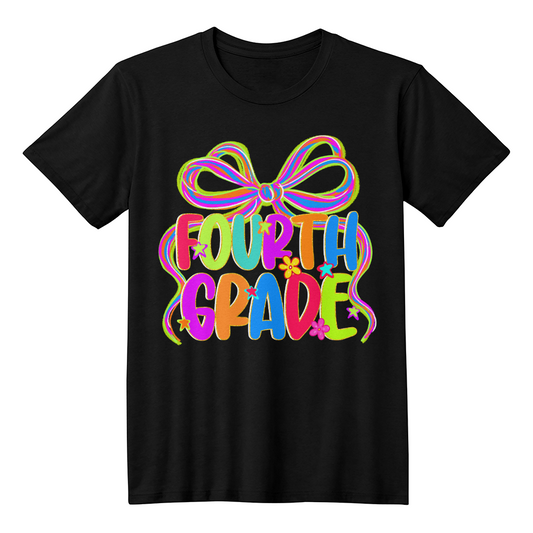 Fourth Grade Neon Teacher Team T-shirt