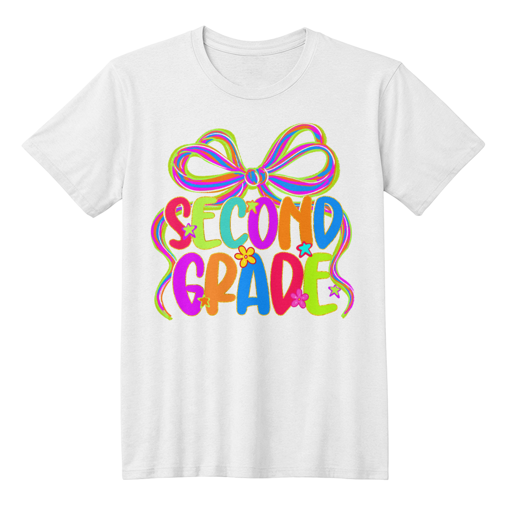 Second Grade Neon Ribbon Teacher Team T-shirt