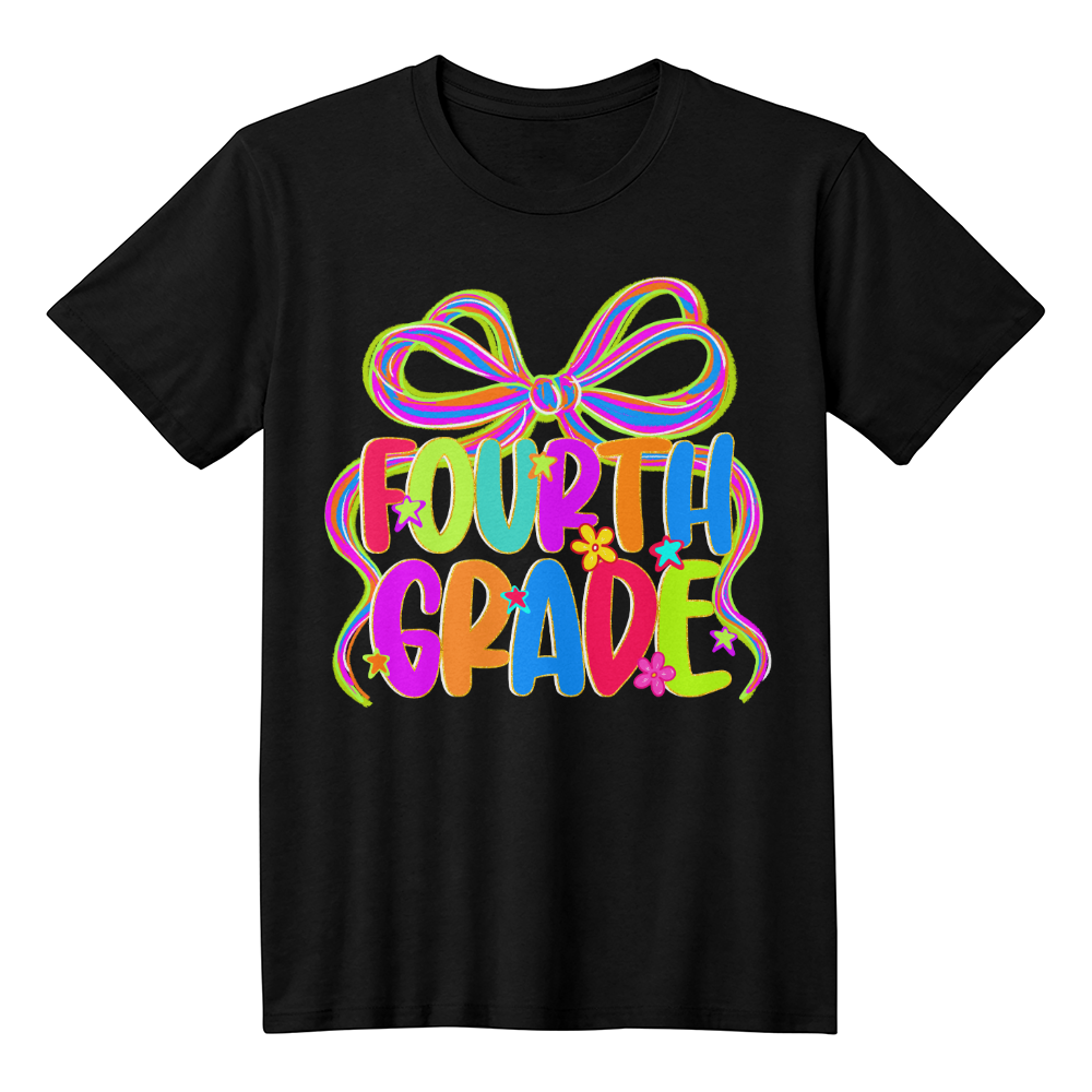 Fourth Grade Neon Teacher Team T-shirt
