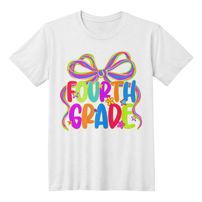 Fourth Grade Neon Teacher Team T-shirt