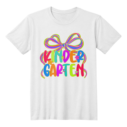 Kindergarten Neon Ribbon Teacher Team T-shirt