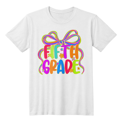Neon Bow Fifth Grade Team Teacher T-shirt