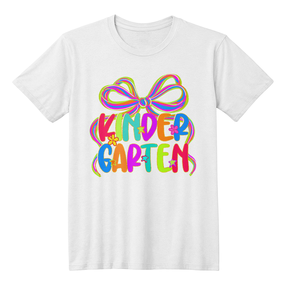 Kindergarten Neon Ribbon Teacher Team T-shirt