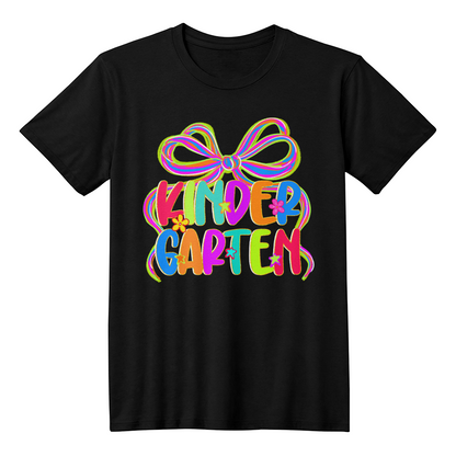 Kindergarten Neon Ribbon Teacher Team T-shirt