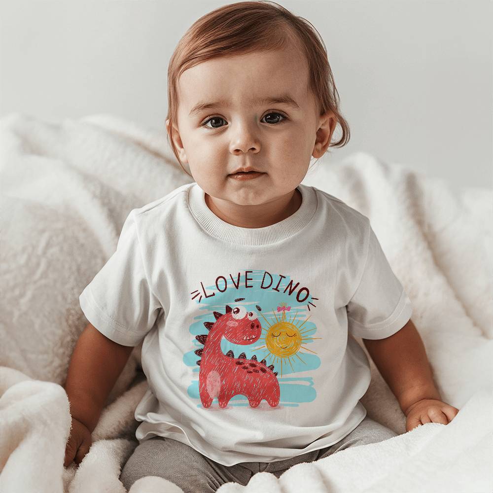 Love Dino - Baby Jersey Tee Front Print