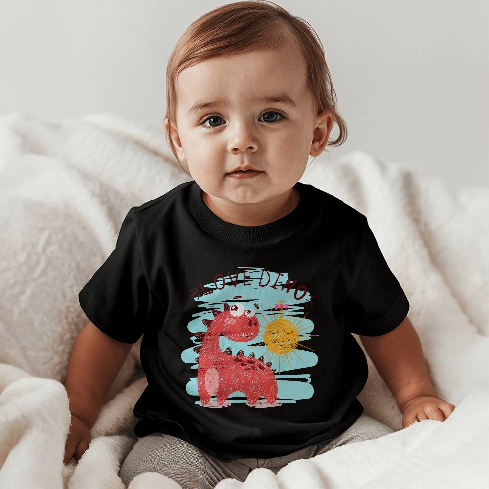 Love Dino - Baby Jersey Tee Front Print